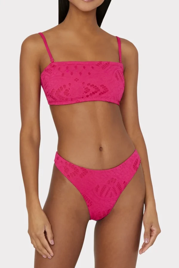 lace_eyelet_bandeau_bikin_3-1.webp Jumpsuits & Rompers-MILLY Lace Eyelet Bandeau Bikini Top Pink
