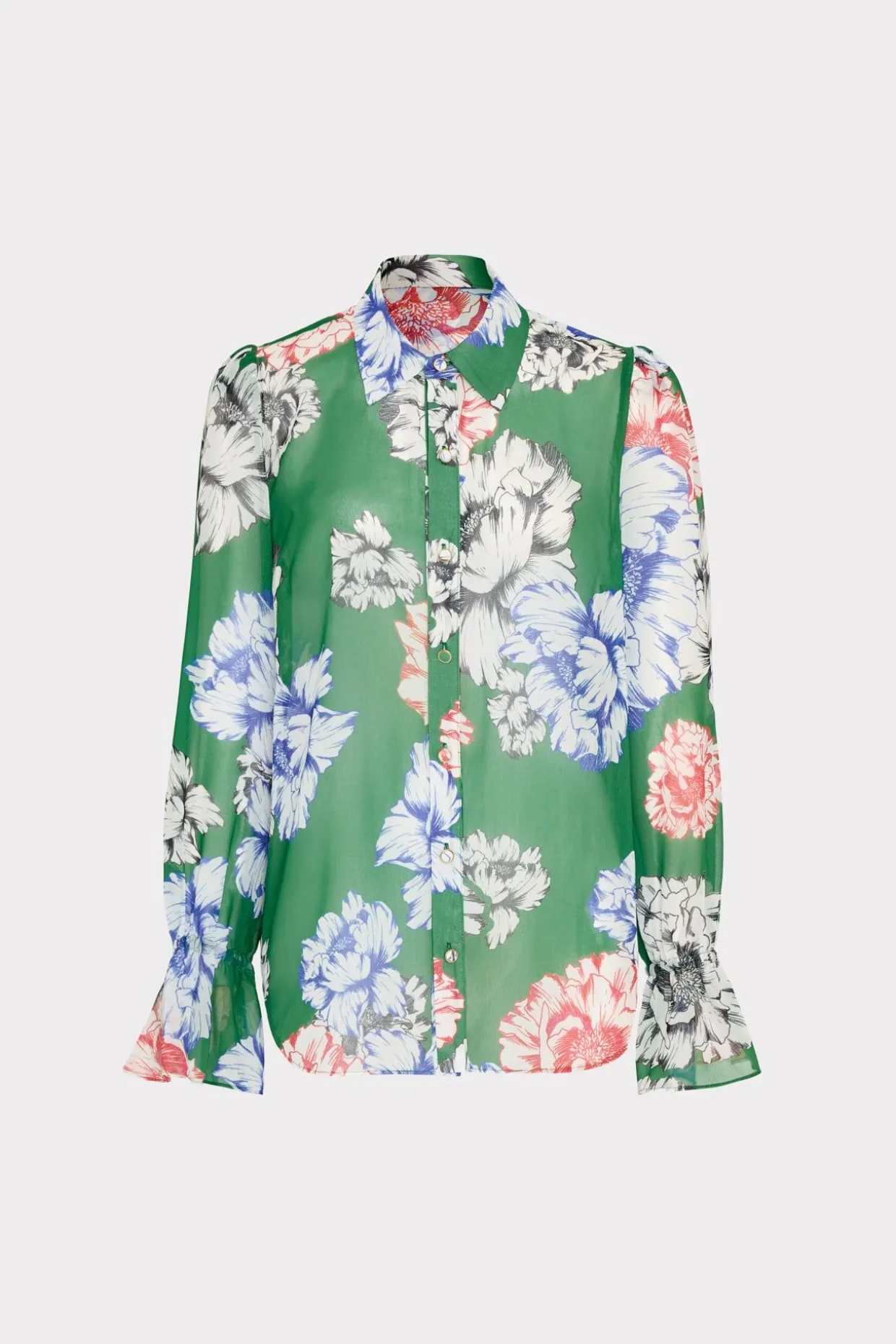 lacey_petals_in_bloom_blo_0-1.webp Jumpsuits & Rompers-MILLY Lacey Petals In Bloom Blouse Green Multi