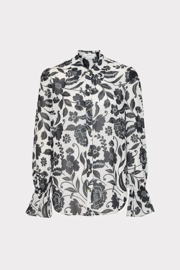 lacey_petals_in_bloom_blo_0-5.webp Tops-MILLY Lacey Petals In Bloom Blouse Black Multi