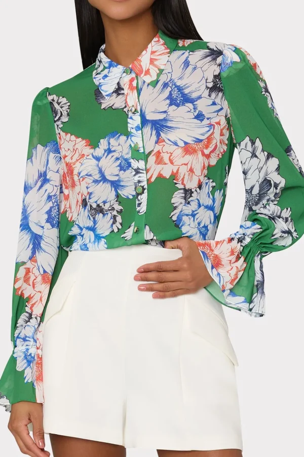 lacey_petals_in_bloom_blo_2-4.webp Tops-MILLY Lacey Petals In Bloom Blouse Green Multi