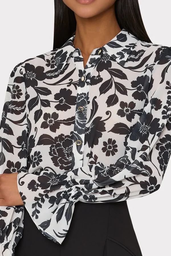 lacey_petals_in_bloom_blo_2-5.webp Tops-MILLY Lacey Petals In Bloom Blouse Black Multi