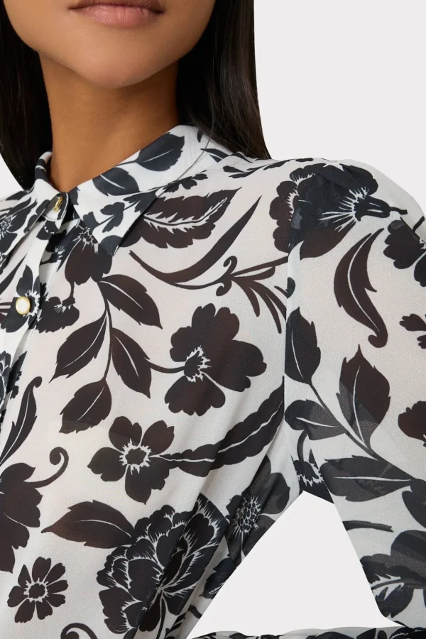 lacey_petals_in_bloom_blo_3.webp Jumpsuits & Rompers-MILLY Lacey Petals In Bloom Blouse Black Multi