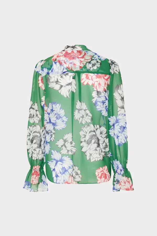 lacey_petals_in_bloom_blo_4-2.webp Tops-MILLY Lacey Petals In Bloom Blouse Green Multi