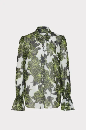 lacey_sea_of_petals_top_0-1.webp Tops-MILLY Lacey Sea Of Petals Top Chartreuse/Black