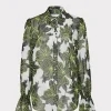 Jumpsuits & Rompers-MILLY Lacey Sea Of Petals Top Chartreuse/Black