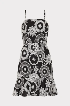 linen_embroidered_dress_0-8.webp Mini Dresses-MILLY Linen Embroidered Dress Black/White