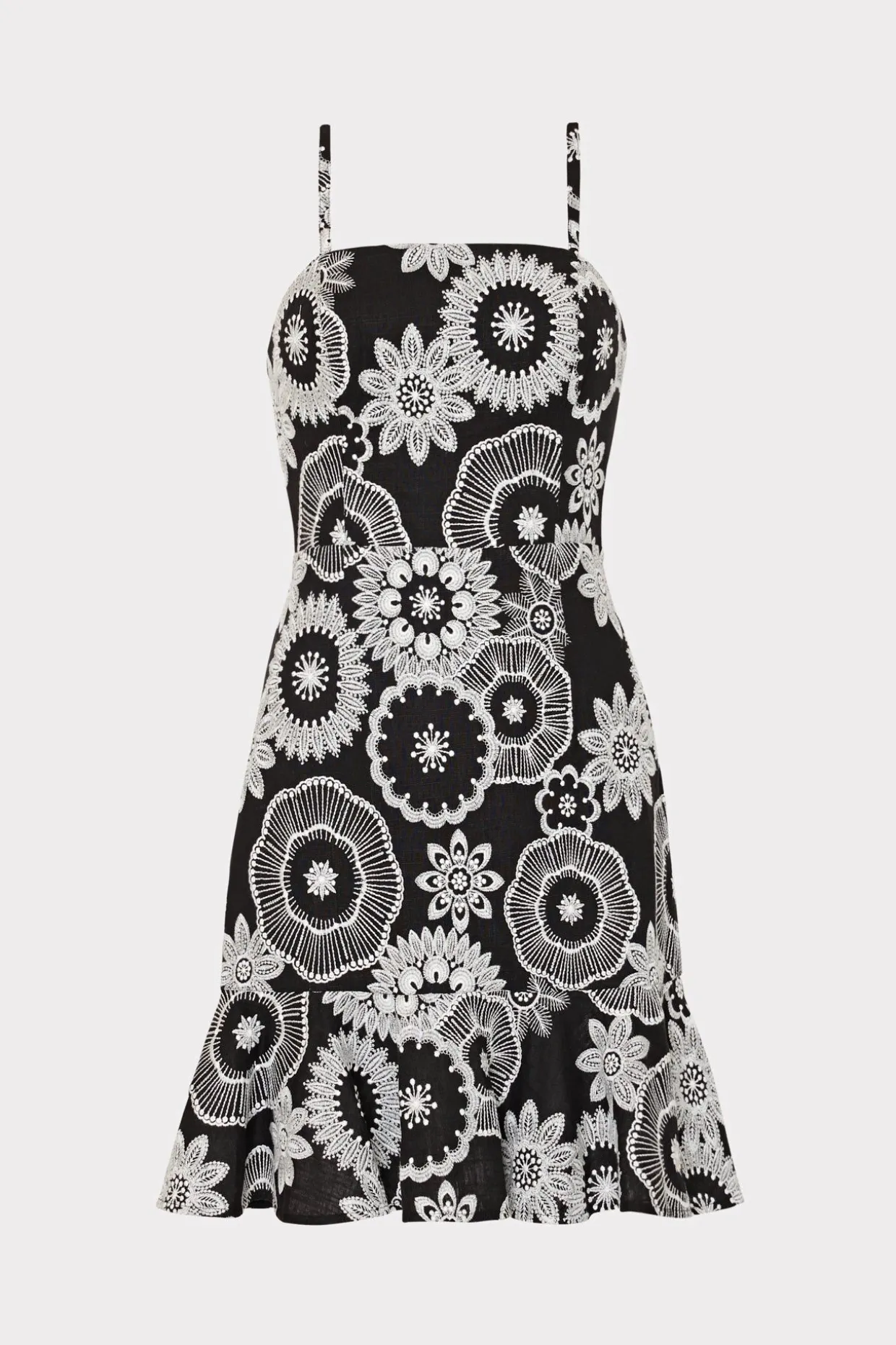 linen_embroidered_dress_0.webp Jumpsuits & Rompers-MILLY Linen Embroidered Dress Black/White
