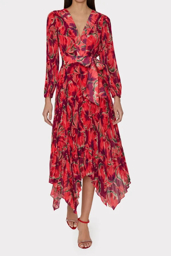 liora_windmill_floral_ple_1-1.webp Guest Of Dresses-MILLY Liora Windmill Floral Pleated Dress Red Multi