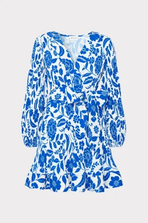 liv_flowers_of_spain_plea_0-1.webp Day Dresses-MILLY Liv Flowers Of Spain Pleated Dress Blue/White