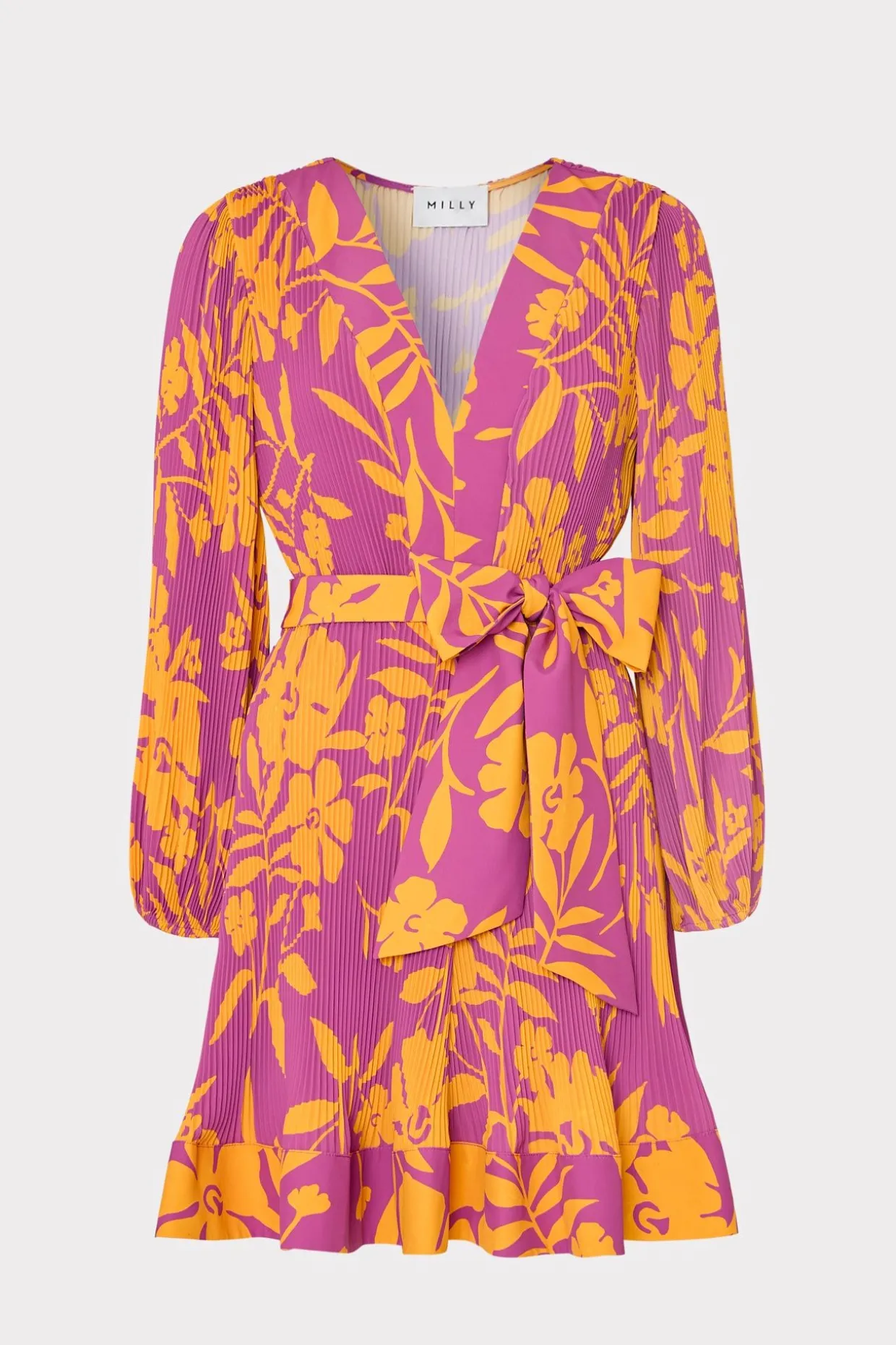 liv_marigold_aroma_pleate_0.webp Jumpsuits & Rompers-MILLY Liv Marigold Aroma Pleated Dress Pink Multi