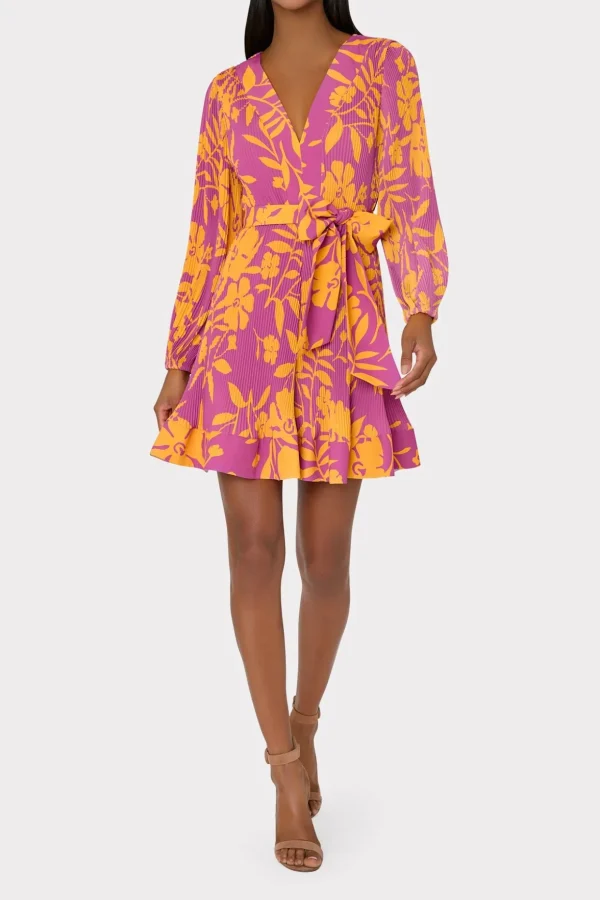 liv_marigold_aroma_pleate_1.webp Jumpsuits & Rompers-MILLY Liv Marigold Aroma Pleated Dress Pink Multi