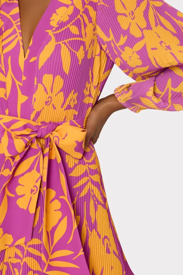 liv_marigold_aroma_pleate_2.webp Jumpsuits & Rompers-MILLY Liv Marigold Aroma Pleated Dress Pink Multi