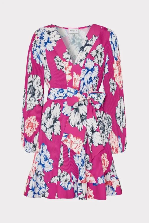 liv_petals_in_bloom_pleat_0-3.webp Pink Dresses-MILLY Liv Petals In Bloom Pleated Dress Pink Multi