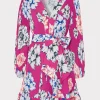 Cocktail Dresses-MILLY Liv Petals In Bloom Pleated Dress Pink Multi