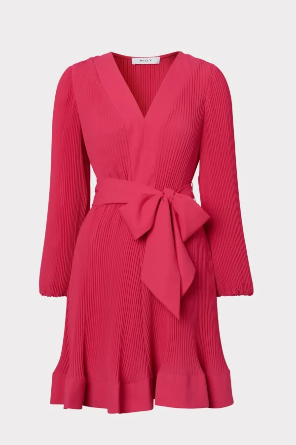 liv_pleated_dress_0-15.webp Mini Dresses-MILLY Liv Pleated Dress Milly Pink