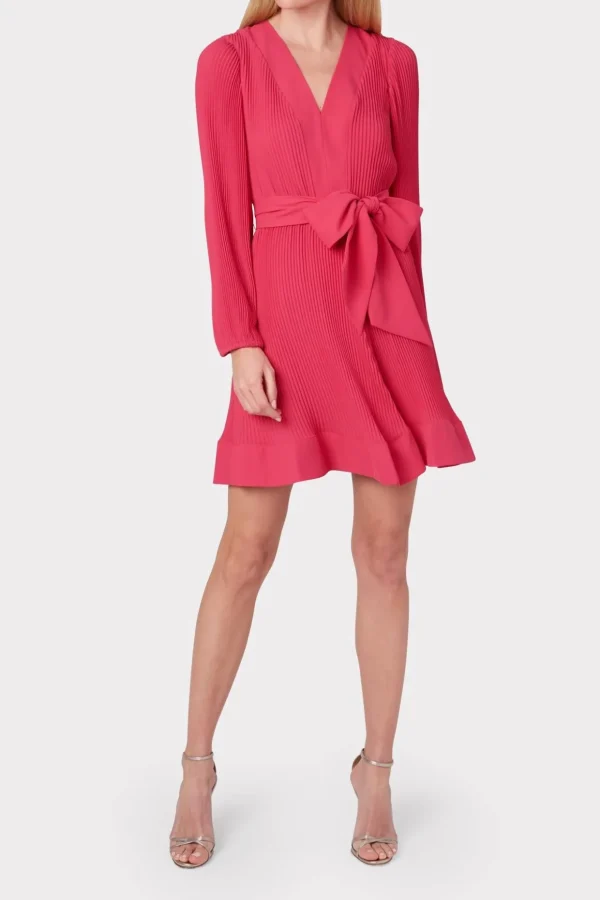 liv_pleated_dress_1-9.webp Pink Dresses-MILLY Liv Pleated Dress Milly Pink