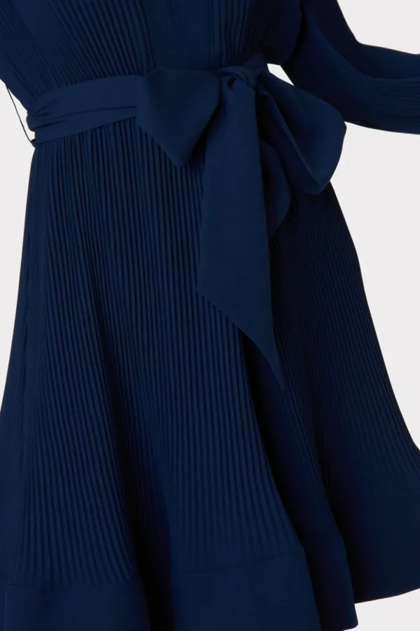 liv_pleated_dress_2-15.webp Mini Dresses-MILLY Liv Pleated Dress Navy