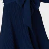Day Dresses-MILLY Liv Pleated Dress Navy