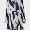 Jumpsuits & Rompers-MILLY Liv Zebra Print Dress Navy/Ecru