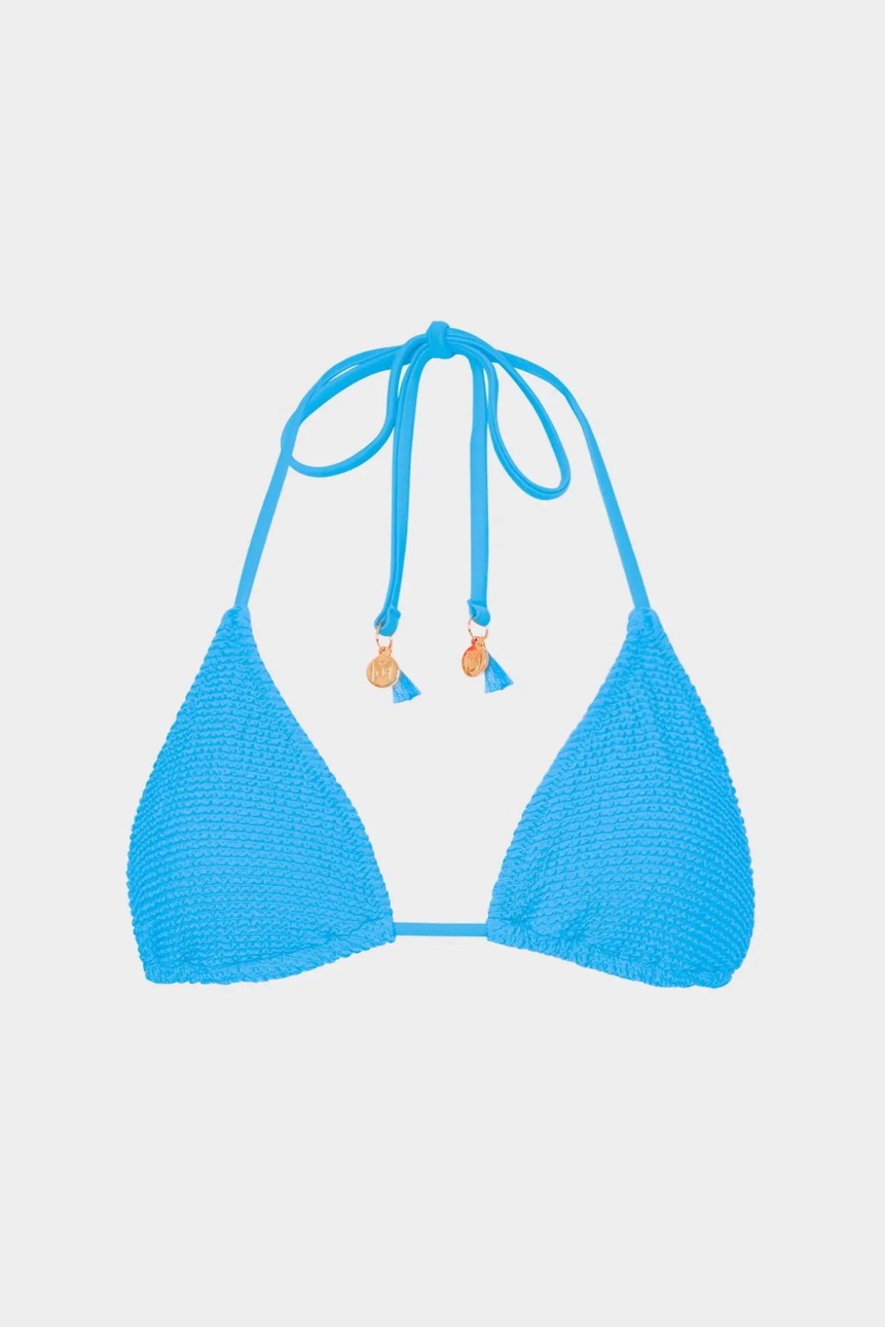 Bikinis-MILLY Lori Textured Triangle Bikini Top Blue