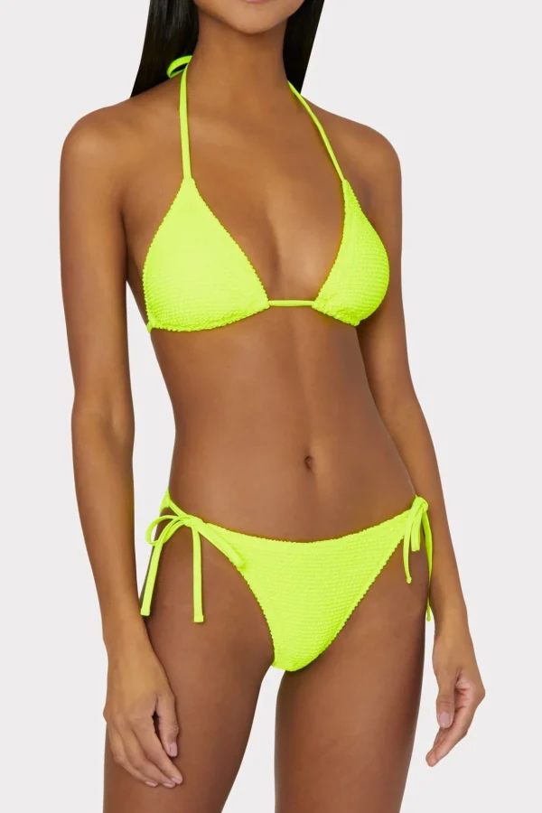 lori_textured_triangle_bi_1-3.webp Jumpsuits & Rompers-MILLY Lori Textured Triangle Bikini Top Yellow