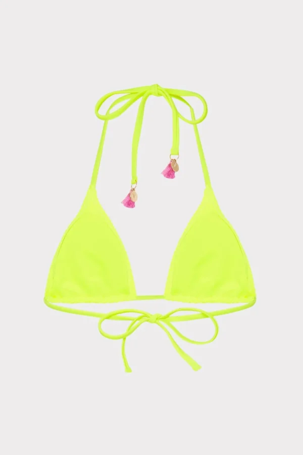 lori_textured_triangle_bi_3-2.webp Jumpsuits & Rompers-MILLY Lori Textured Triangle Bikini Top Yellow