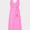 Jumpsuits & Rompers-MILLY Lurex Jacquard Spaghetti Strap Cover-Up Pink