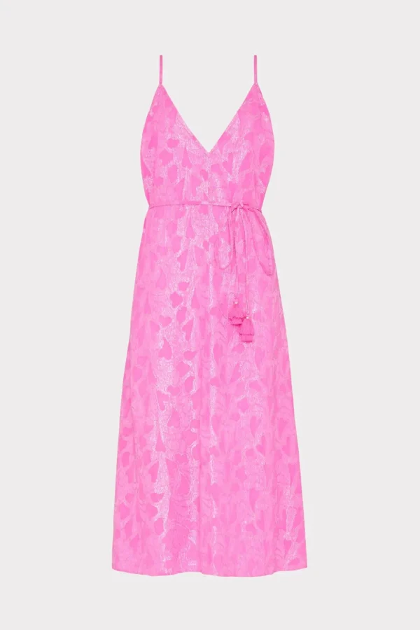 lurex_jacquard_spaghetti__0.webp Cover-Ups-MILLY Lurex Jacquard Spaghetti Strap Cover-Up Pink