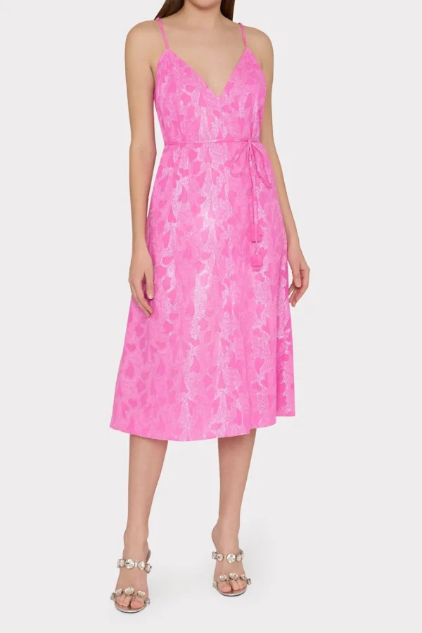 Jumpsuits & Rompers-MILLY Lurex Jacquard Spaghetti Strap Cover-Up Pink