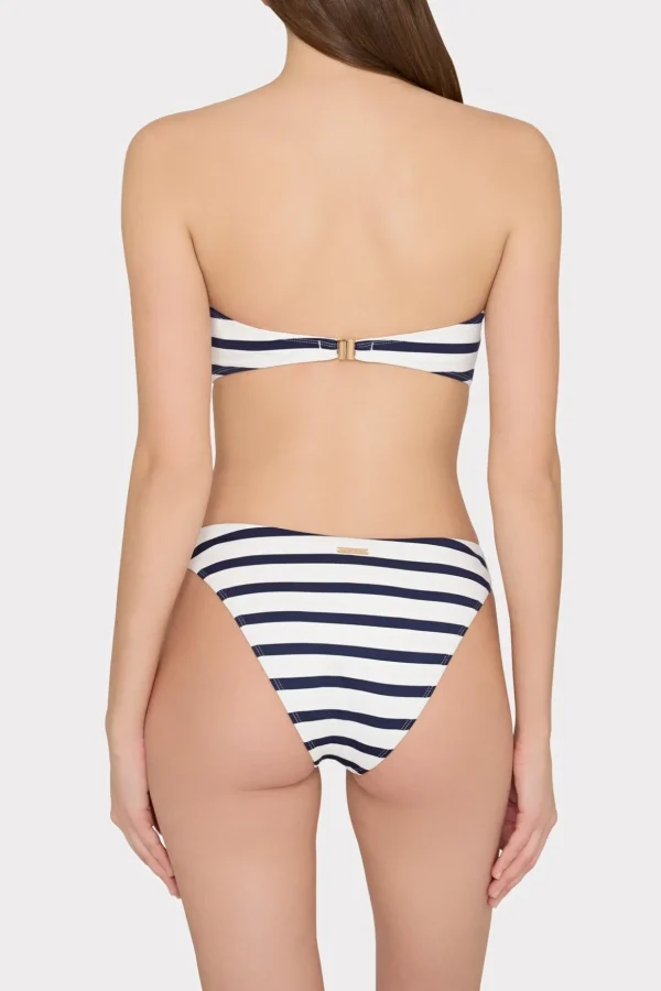 Jumpsuits & Rompers-MILLY Margot Nautical Stripe Bikini Bottom Navy/White