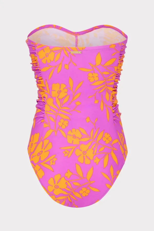 marigold_aroma_ruched_one_1.webp One Piece Swimsuits-MILLY Marigold Aroma Ruched One Piece Pink Multi