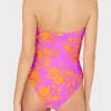 Jumpsuits & Rompers-MILLY Marigold Aroma Ruched One Piece Pink Multi