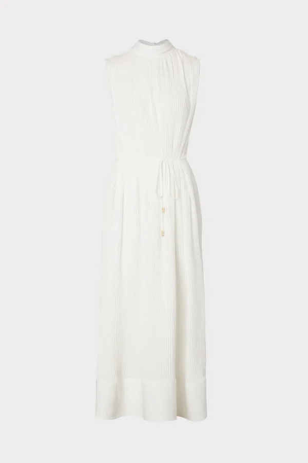 melina_solid_pleated_dres_0-13.webp White Dresses-MILLY Melina Solid Pleated Dress White