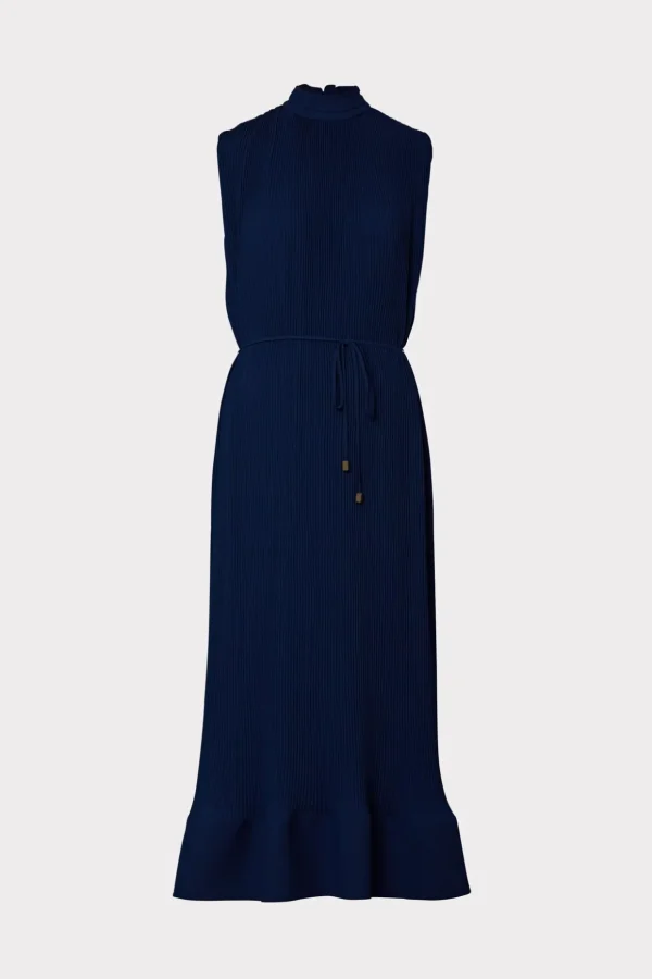 melina_solid_pleated_dres_0-15.webp Maxi Dresses-MILLY Melina Solid Pleated Dress Navy