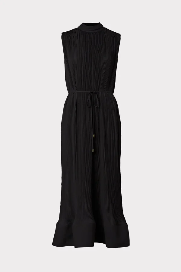 melina_solid_pleated_dres_0-17.webp Maxi Dresses-MILLY Melina Solid Pleated Dress Black