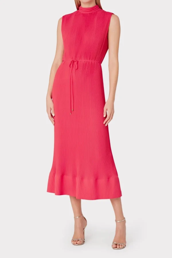 melina_solid_pleated_dres_1-16.webp Maxi Dresses-MILLY Melina Solid Pleated Dress Milly Pink