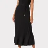 Jumpsuits & Rompers-MILLY Melina Solid Pleated Dress Black