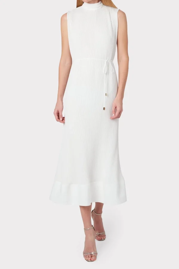 melina_solid_pleated_dres_1.webp Jumpsuits & Rompers-MILLY Melina Solid Pleated Dress White