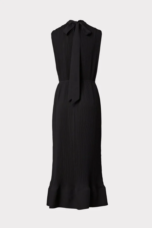 Jumpsuits & Rompers-MILLY Melina Solid Pleated Dress Black