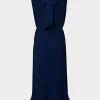 melina_solid_pleated_dres_3-6.webp Day Dresses-MILLY Melina Solid Pleated Dress Navy