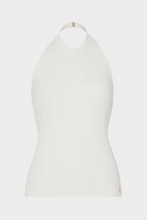 metal_neck_trim_halter_to_0-1.webp Tops-MILLY Metal Neck Trim Halter Top Ecru
