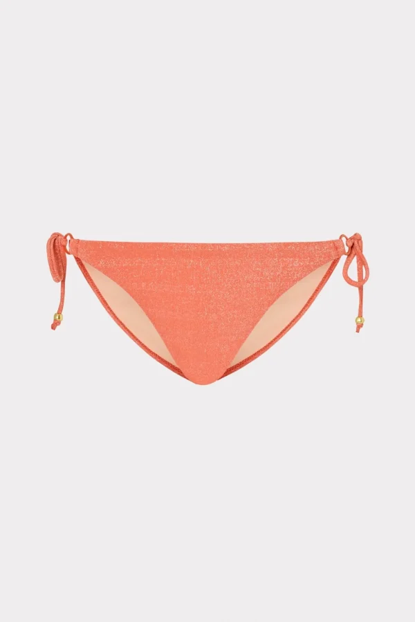 Jumpsuits & Rompers-MILLY Metallic Ring Bikini Bottom Orange/Silver