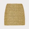 Skirts-MILLY Metallic Tweed Modern Mini Skirt Gold