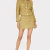 Skirts-MILLY Metallic Tweed Modern Mini Skirt Gold