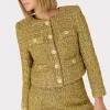Skirts-MILLY Metallic Tweed Modern Mini Skirt Gold