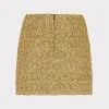 Skirts-MILLY Metallic Tweed Modern Mini Skirt Gold