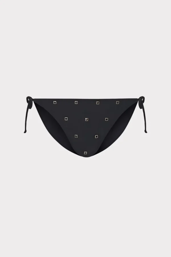 Jumpsuits & Rompers-MILLY Millie Diamond Heat Set String Bikini Bottom Black