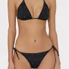 Jumpsuits & Rompers-MILLY Millie Diamond Heat Set String Bikini Bottom Black