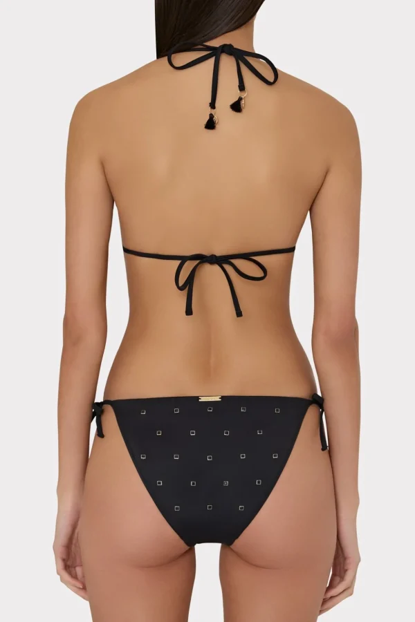 Jumpsuits & Rompers-MILLY Millie Diamond Heat Set String Bikini Bottom Black