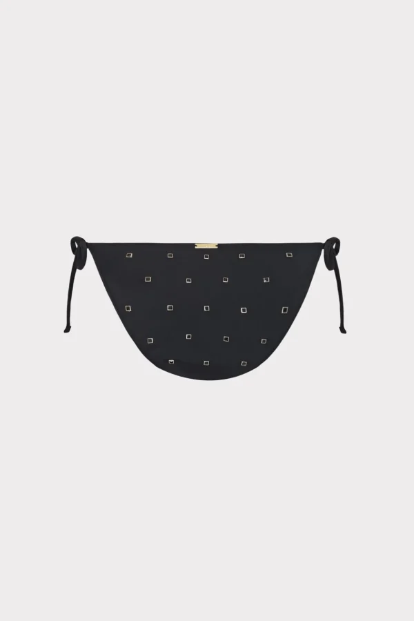 Jumpsuits & Rompers-MILLY Millie Diamond Heat Set String Bikini Bottom Black